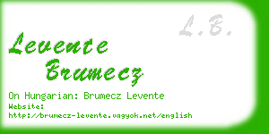 levente brumecz business card